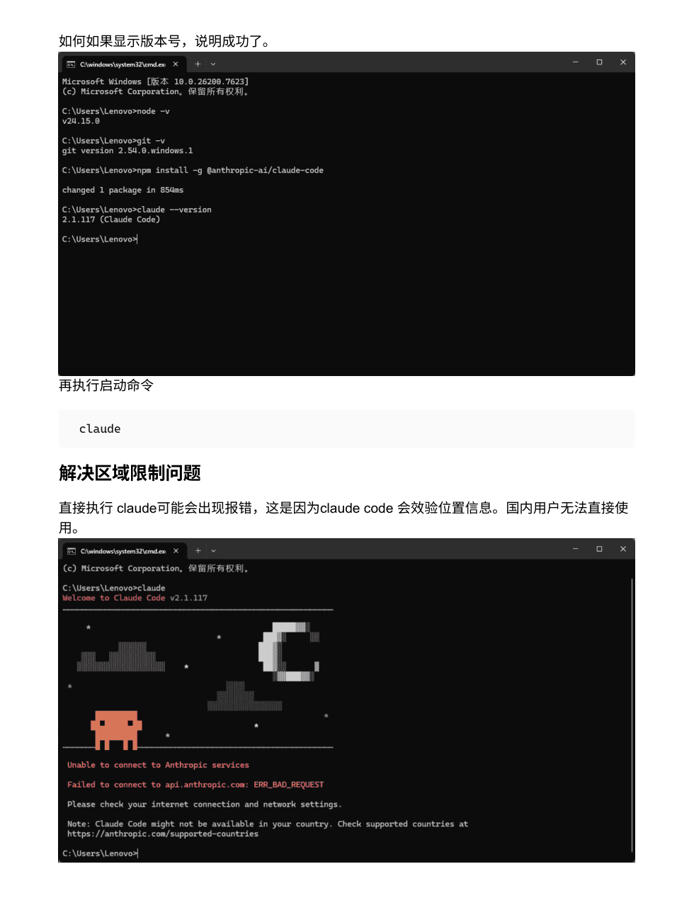 执行安装命令